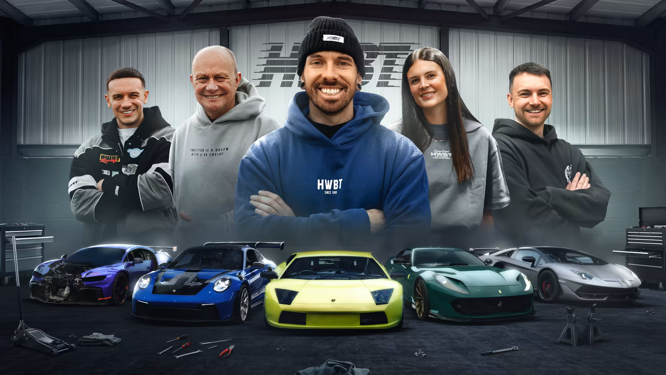 Matt Armstrong and the HWBT+ team with their custom-built cars